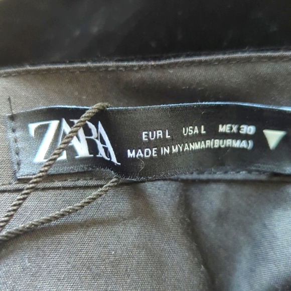 Zara High Waisted Long Velvet Gathered Ankle Trousers L - Picture 13 of 16